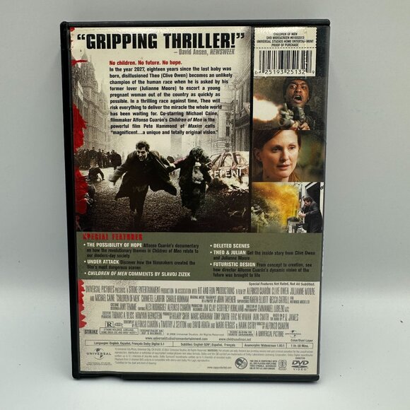 Children Of Men DVD 2006 Clive Owen Julianne Moore Drama Sci-Fi Widescreen - Picture 2 of 3